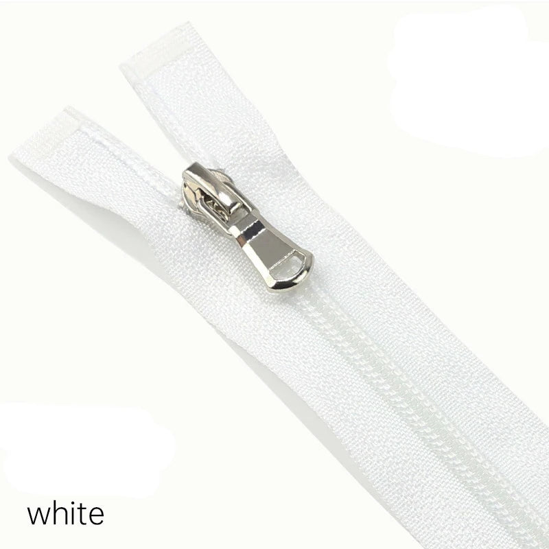 5-Pack Nylon Open-End Zippers - 40-80cm Lightweight Zippers for Jackets & Garments