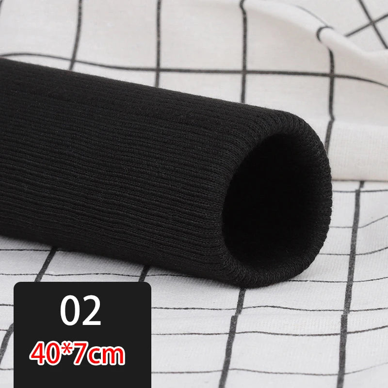 35cm Pre-Made Elastic Rib Cuffs - 7cm Wide Ready-to-Sew Cuffs for Sweaters & Trousers