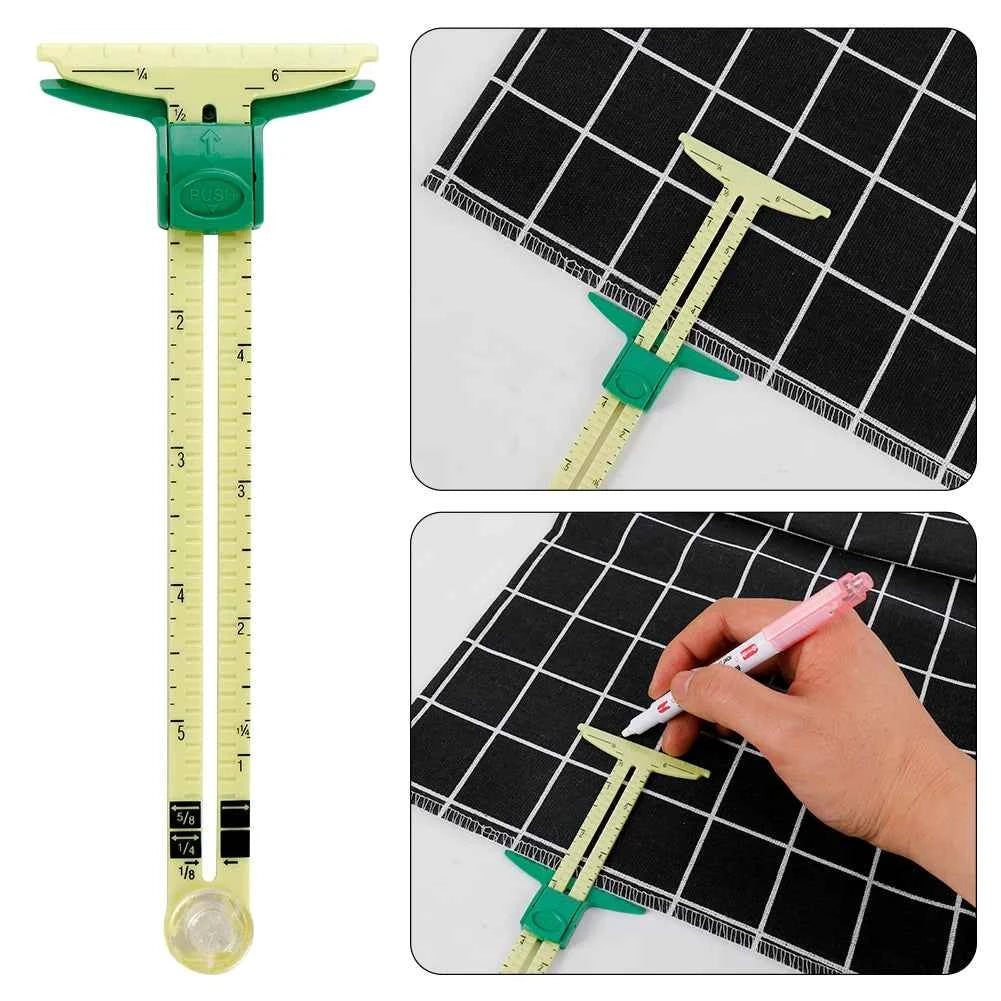 5-IN-1 Sewing Seam Ruler - Multi-Function Measuring Gauge for Quilting & Pattern Drafting