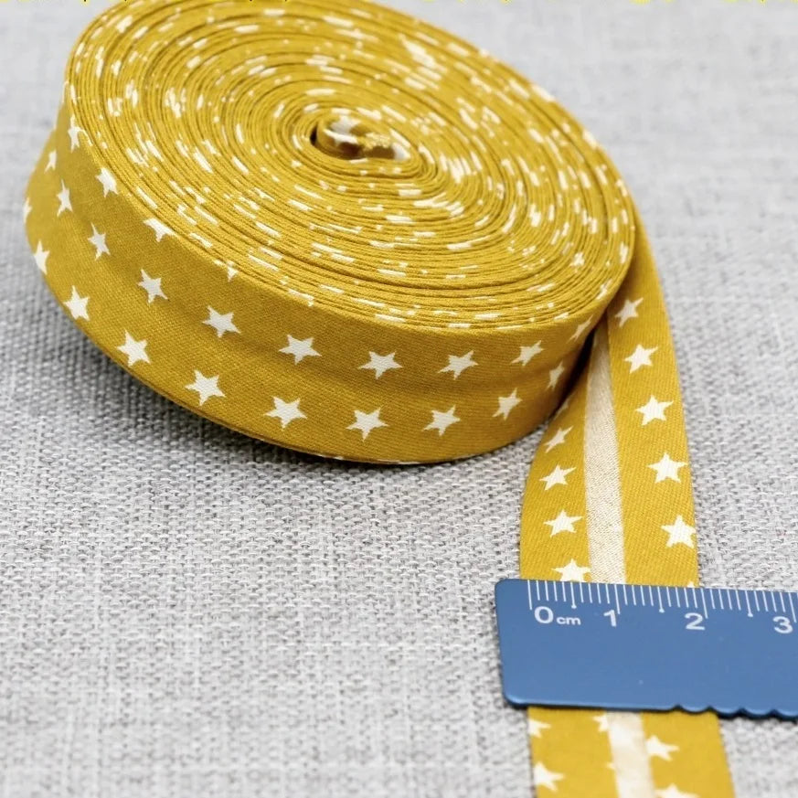 20mm Dot Print Bias Binding Tape 5m or 10m - Cotton Bias Tape for Sewing & Crafts