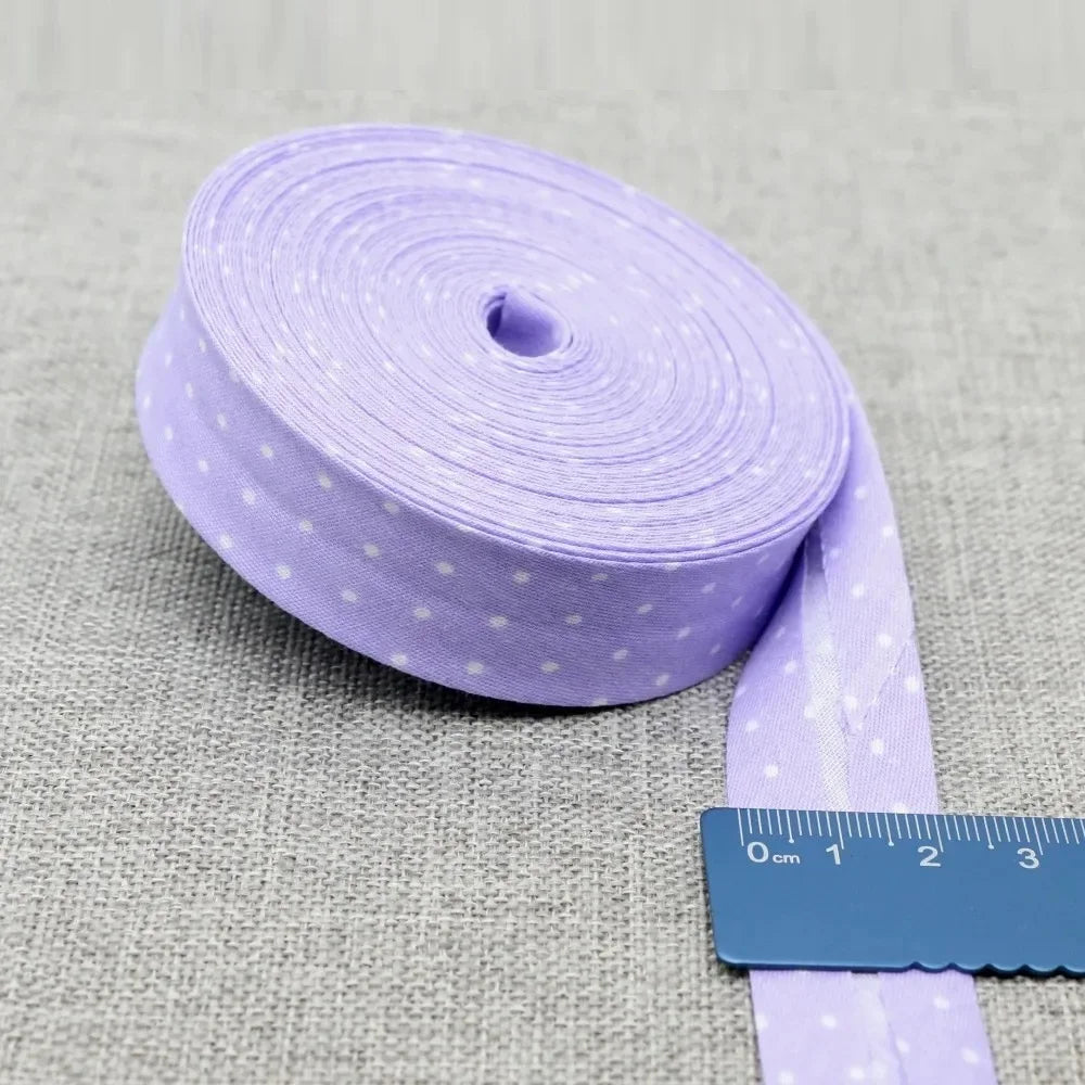 20mm Dot Print Bias Binding Tape 5m or 10m - Cotton Bias Tape for Sewing & Crafts
