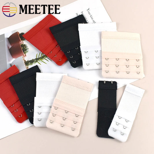 Bra Strap Extension 3-Row Hook & Eye - Adjustable Bra Extenders (2/5/10 Pack)