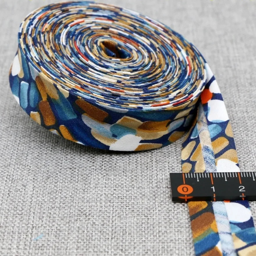 20mm Dot Print Bias Binding Tape 5m or 10m - Cotton Bias Tape for Sewing & Crafts