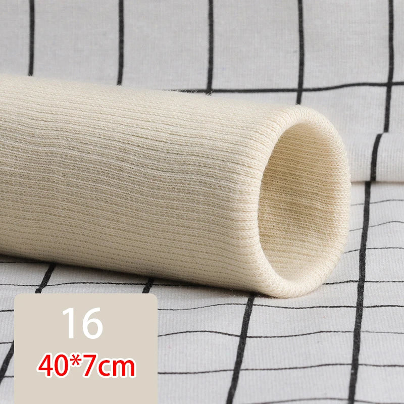 35cm Pre-Made Elastic Rib Cuffs - 7cm Wide Ready-to-Sew Cuffs for Sweaters & Trousers