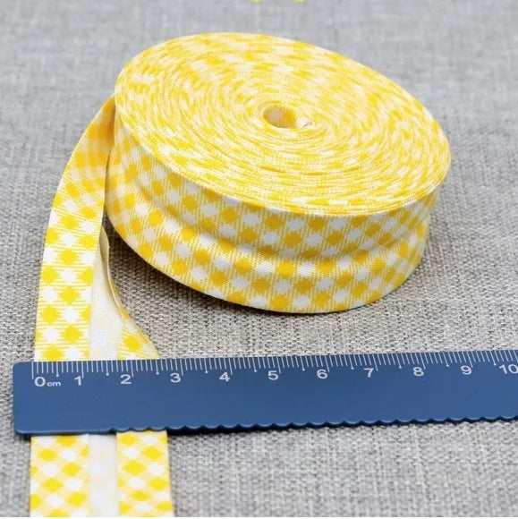 Cotton Bias Binding Tape 20-25mm x 5m - Printed Dots, Stripes & Tartan Patterns