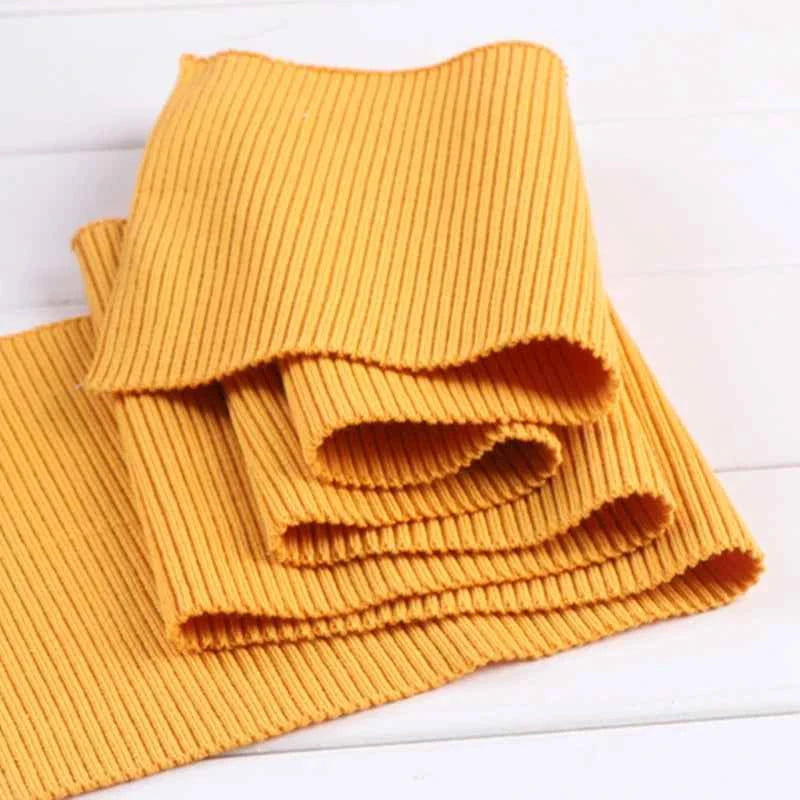 1 Yard Pure Cotton Stretch Rib Knitted Fabric - 17cm Wide for Necklines, Cuffs & Hems