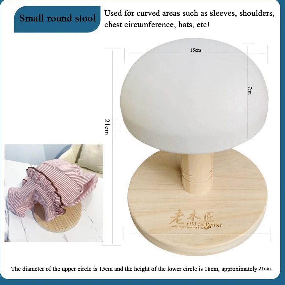 Bust Ironing Board - Wooden Rounded Pressing Tool for Curves & Darts