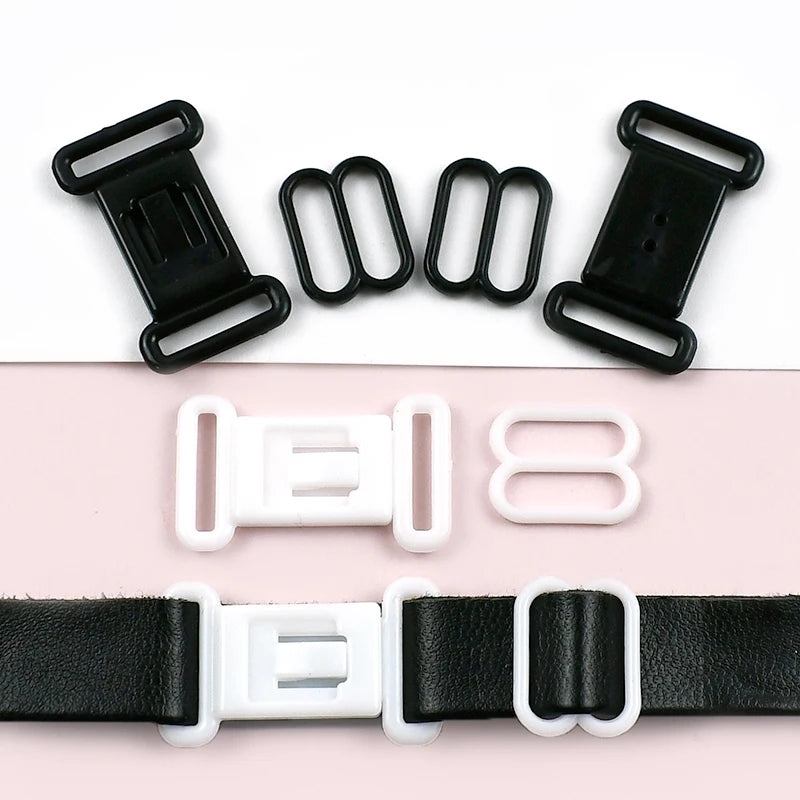 30 or 50 Pieces Plastic Bra Buckles 12.5mm - Adjustable Strap Clasps for Lingerie & Swimwear