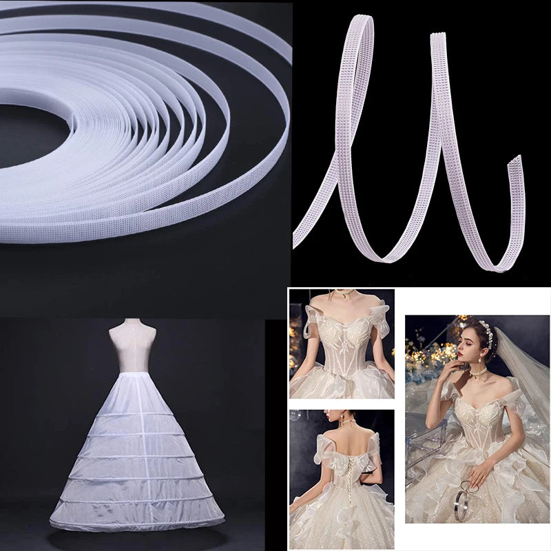 Polyester Boning 50 Yards - Multiple Widths (6mm-12mm) for Corsets, Bras & Wedding Dresses