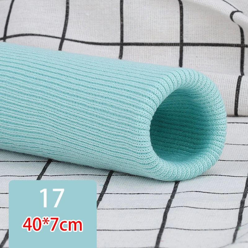 35cm Pre-Made Elastic Rib Cuffs - 7cm Wide Ready-to-Sew Cuffs for Sweaters & Trousers