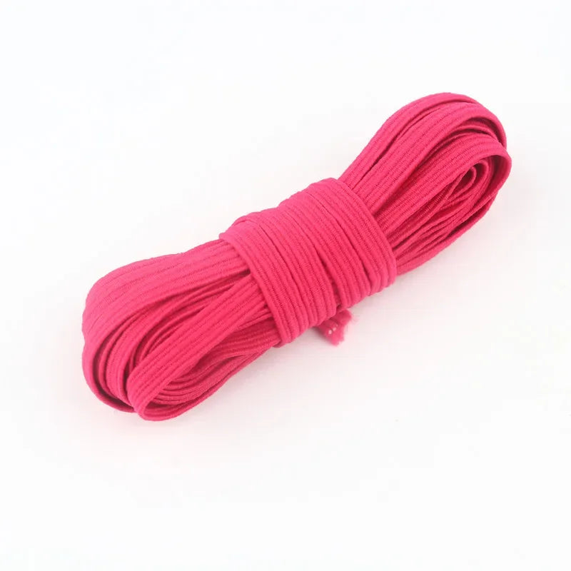 6mm Elastic Band - Multi-Color Polyester Spandex Elastic for Sewing & Lingerie (5m-40m)