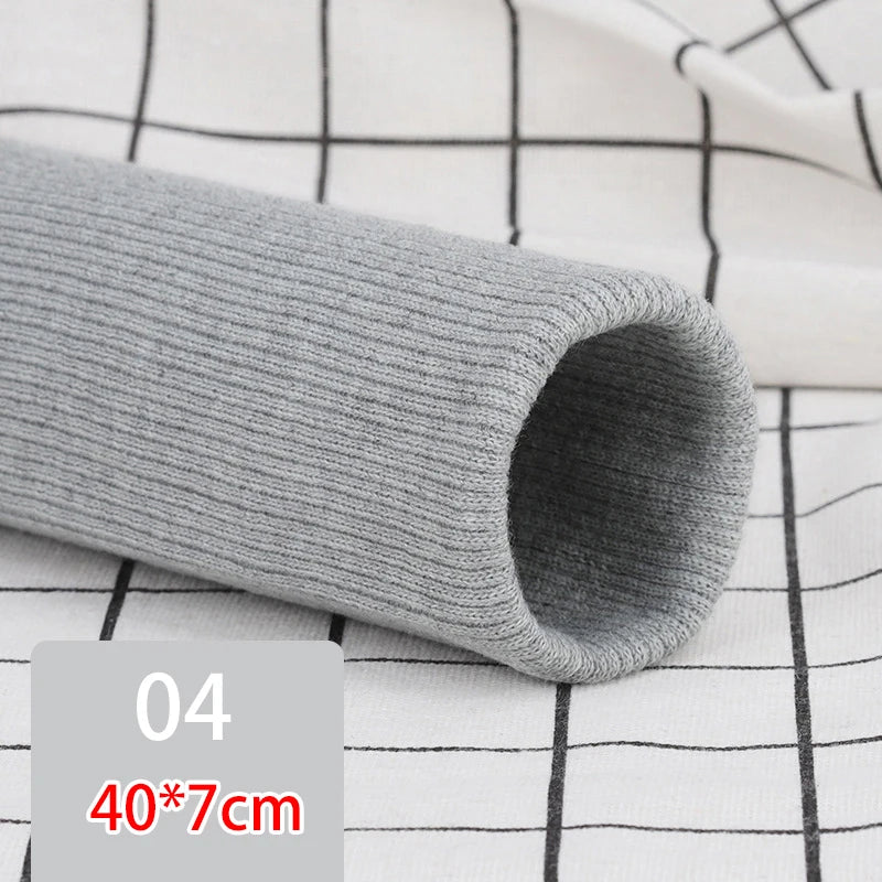 35cm Pre-Made Elastic Rib Cuffs - 7cm Wide Ready-to-Sew Cuffs for Sweaters & Trousers