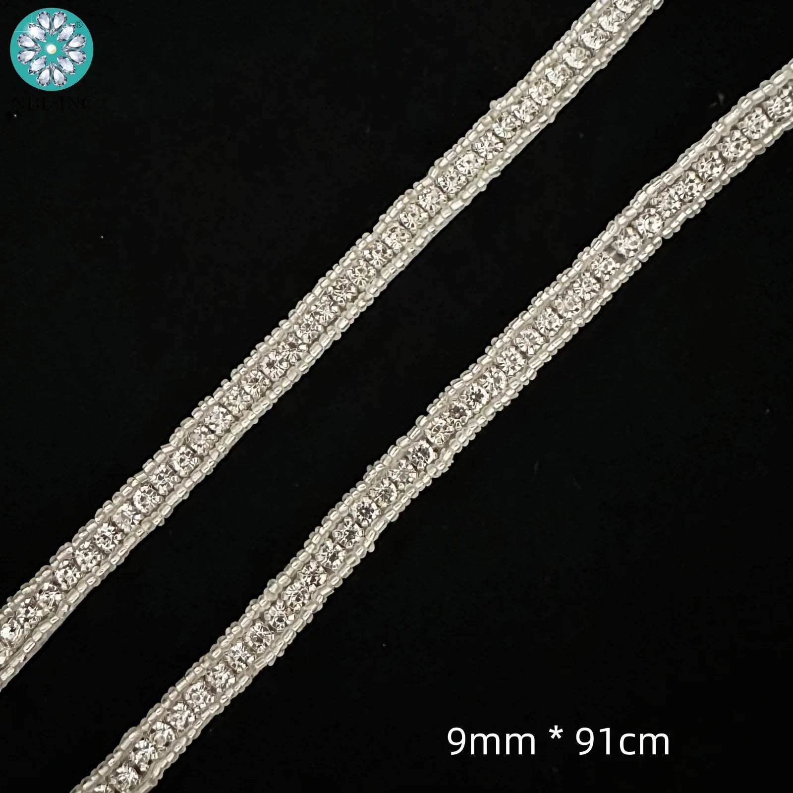 (1 YARD) Silver clear bridal beaded crystal rhinestone applique trim belt gold sewing iron on for wedding dress clothing WDD0278