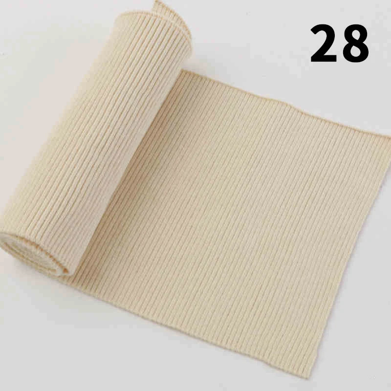 1 Yard Pure Cotton Stretch Rib Knitted Fabric - 17cm Wide for Necklines, Cuffs & Hems