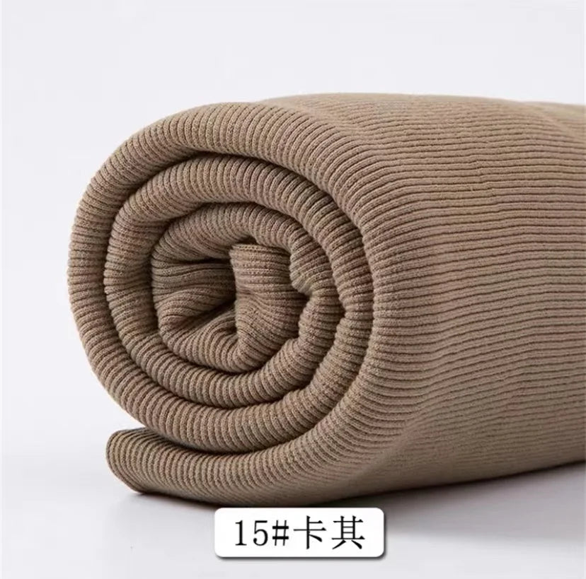 Cotton Stretch Ribbed Knit Fabric - 20cm Wide 110cm Length for Necklines, Cuffs & Hems