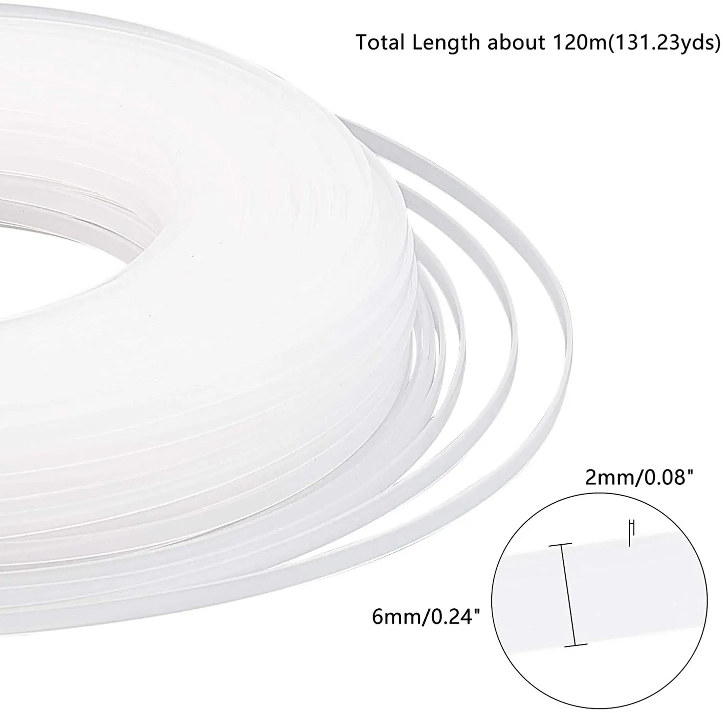 Clear Plastic Corset Boning - Multiple Widths & Lengths (5mm-10mm, 5-20 Yards) for Corsets & Bustiers