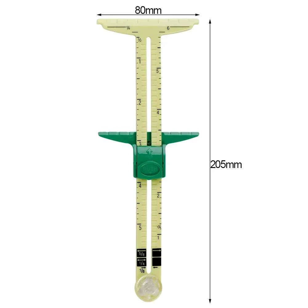 5-IN-1 Sewing Seam Ruler - Multi-Function Measuring Gauge for Quilting & Pattern Drafting