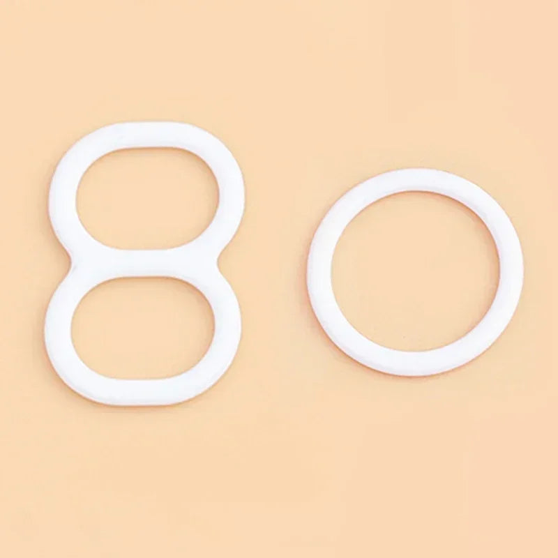 50 Sets O-Ring Metal Bra Buckles - Strap Connectors for Lingerie & Swimwear (6-15mm)