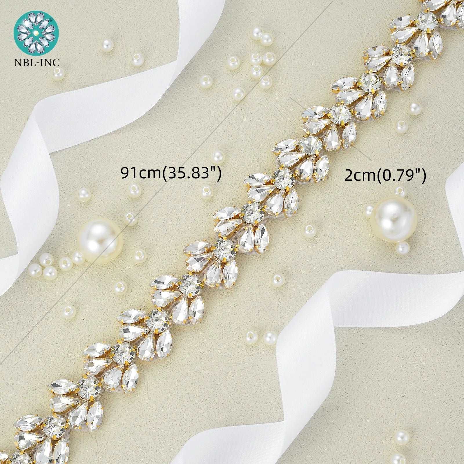 (1 YARD) Silver clear bridal beaded crystal rhinestone applique trim belt gold sewing iron on for wedding dress clothing WDD0278