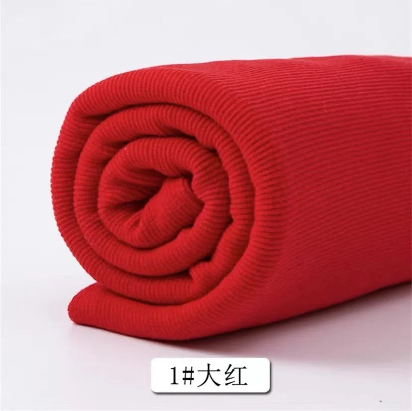Cotton Stretch Ribbed Knit Fabric - 20cm Wide 110cm Length for Necklines, Cuffs & Hems