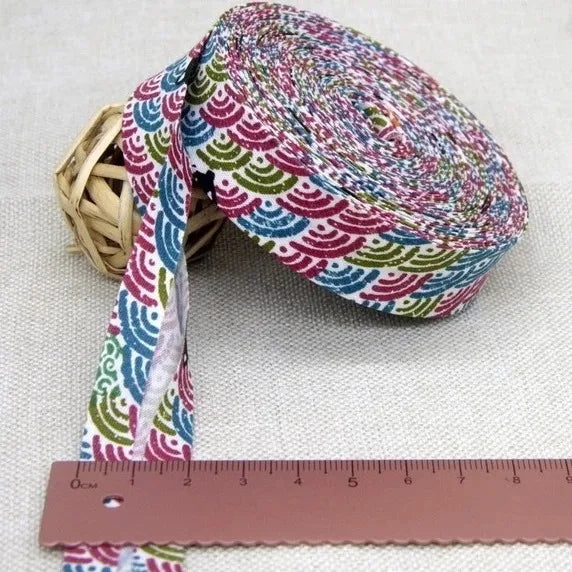 20mm Dot Print Bias Binding Tape 5m or 10m - Cotton Bias Tape for Sewing & Crafts
