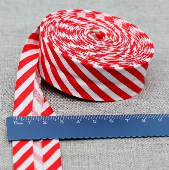 Cotton Bias Binding Tape 20-25mm x 5m - Printed Dots, Stripes & Tartan Patterns