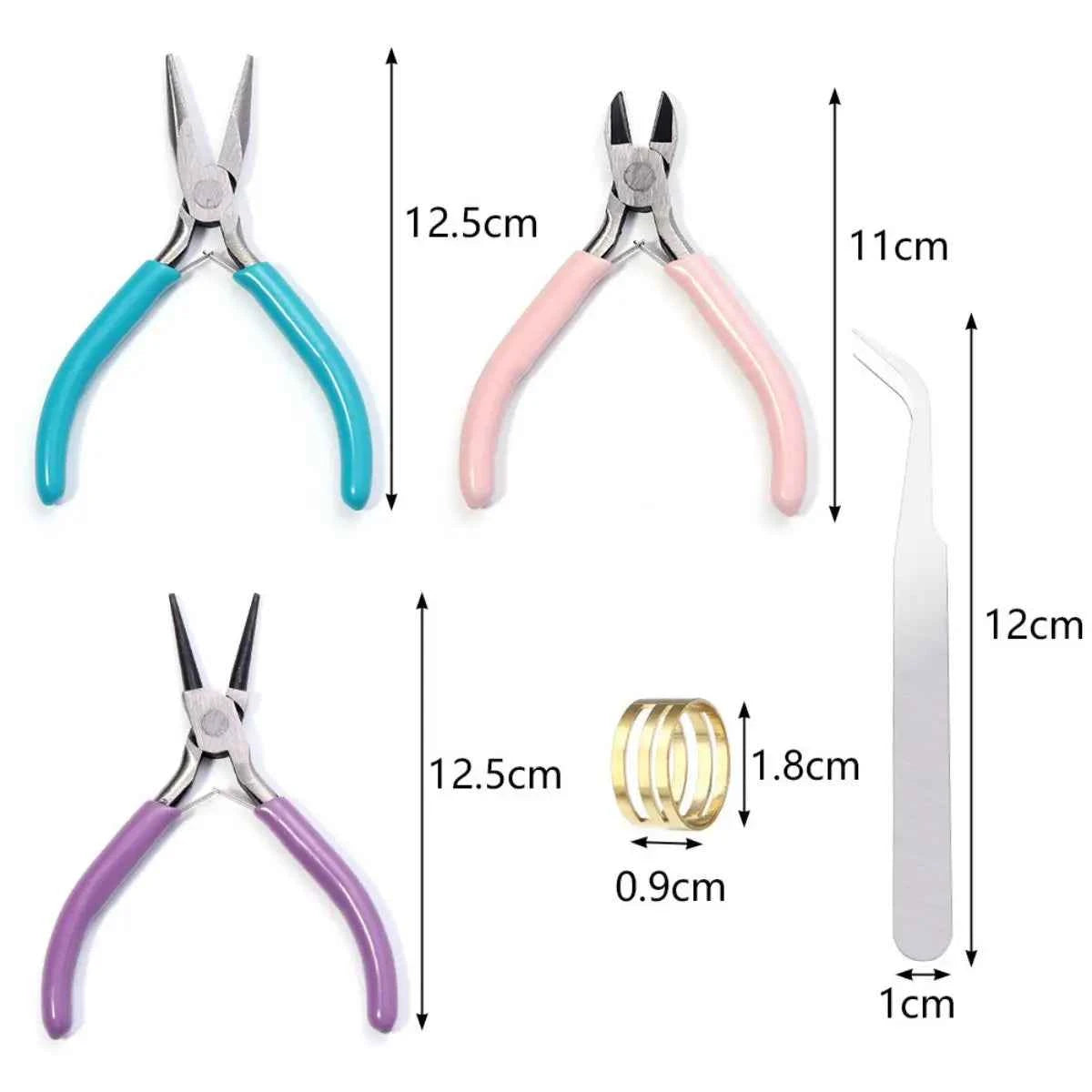Portable Metal Pliers Tool Set - 3 or 5 Piece Jewelry Making Kit for Beading & Crafts