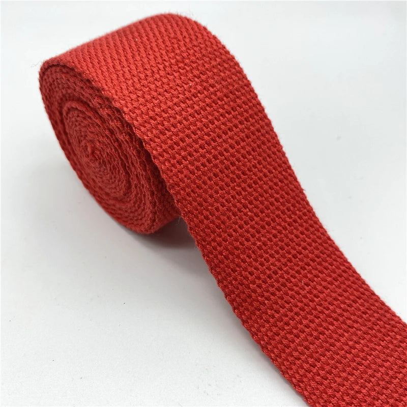 Cotton Webbing Strap 2 Yards - Multiple Widths (25mm-38mm) for Bags, Belts & DIY Crafts