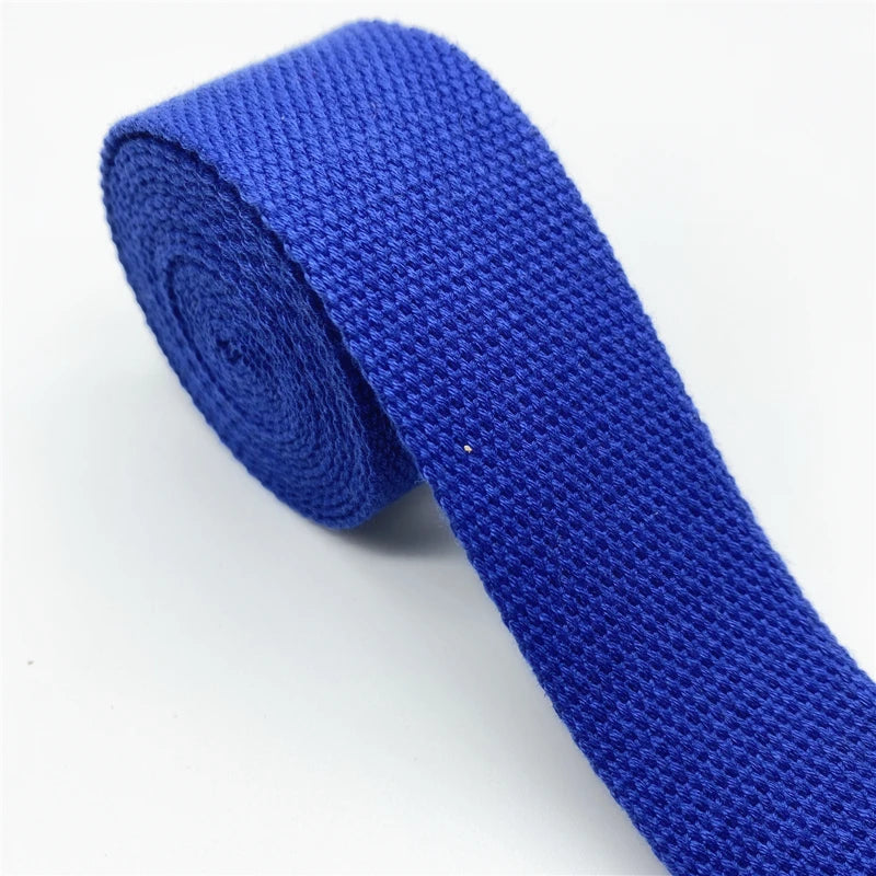Cotton Webbing Strap 2 Yards - Multiple Widths (25mm-38mm) for Bags, Belts & DIY Crafts