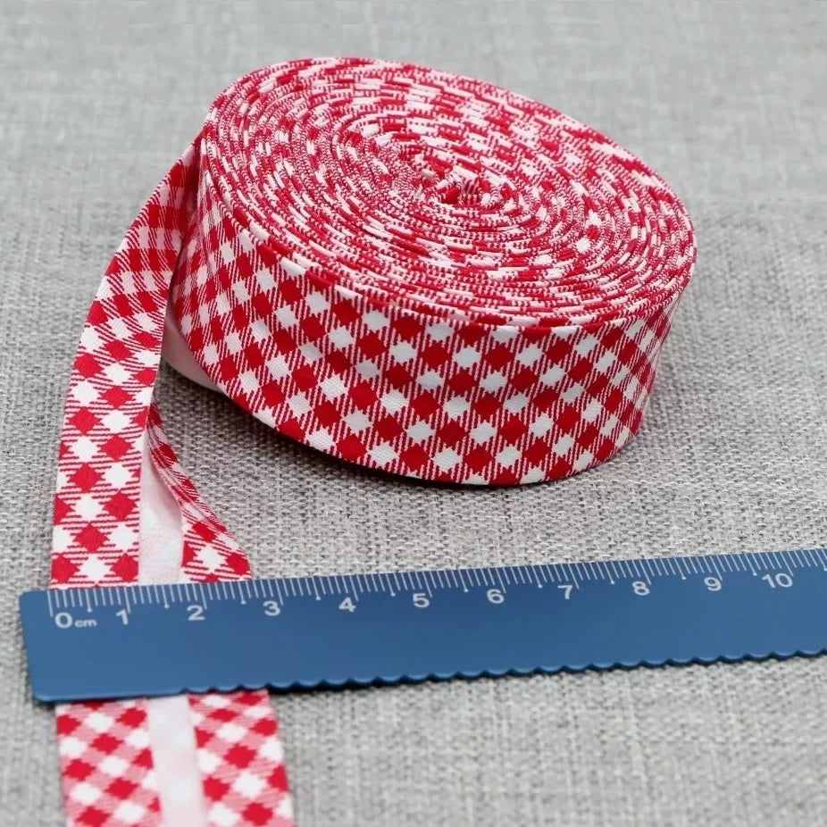 Cotton Bias Binding Tape 20-25mm x 5m - Printed Dots, Stripes & Tartan Patterns