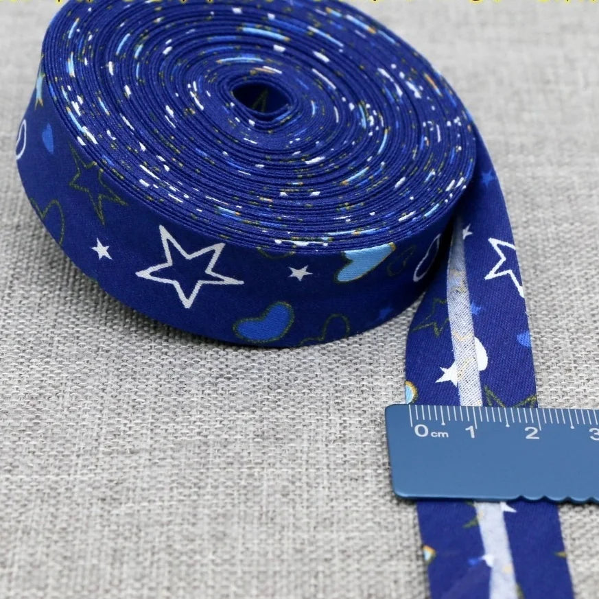 20mm Dot Print Bias Binding Tape 5m or 10m - Cotton Bias Tape for Sewing & Crafts