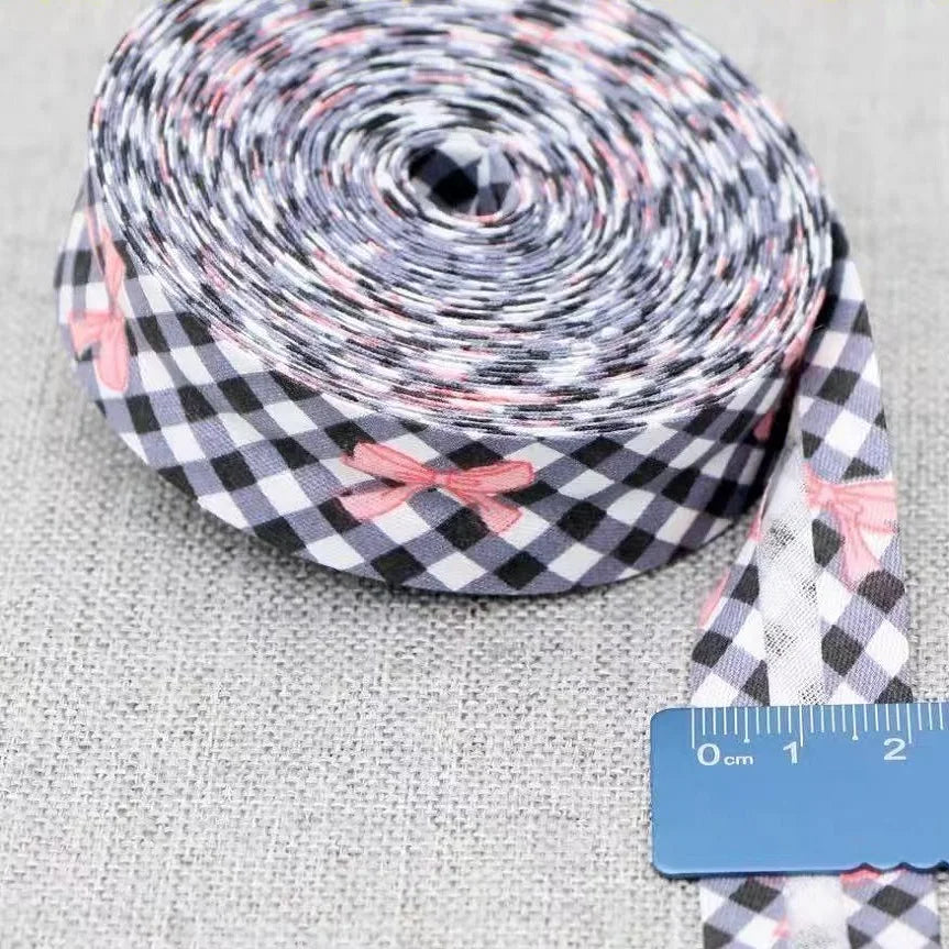 20mm Dot Print Bias Binding Tape 5m or 10m - Cotton Bias Tape for Sewing & Crafts