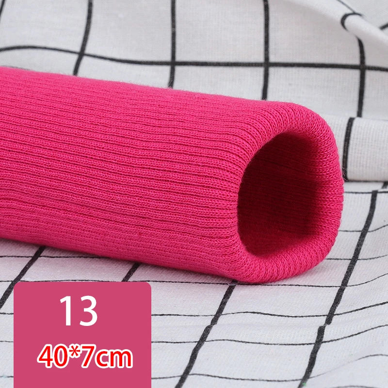 35cm Pre-Made Elastic Rib Cuffs - 7cm Wide Ready-to-Sew Cuffs for Sweaters & Trousers