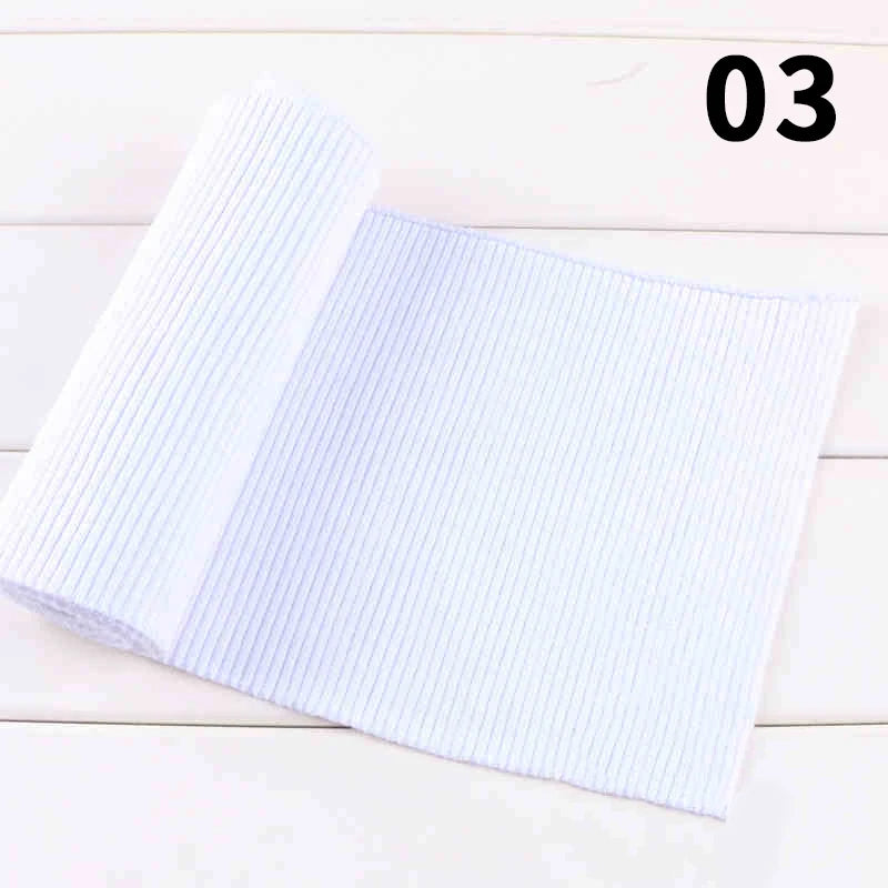 1 Yard Pure Cotton Stretch Rib Knitted Fabric - 17cm Wide for Necklines, Cuffs & Hems