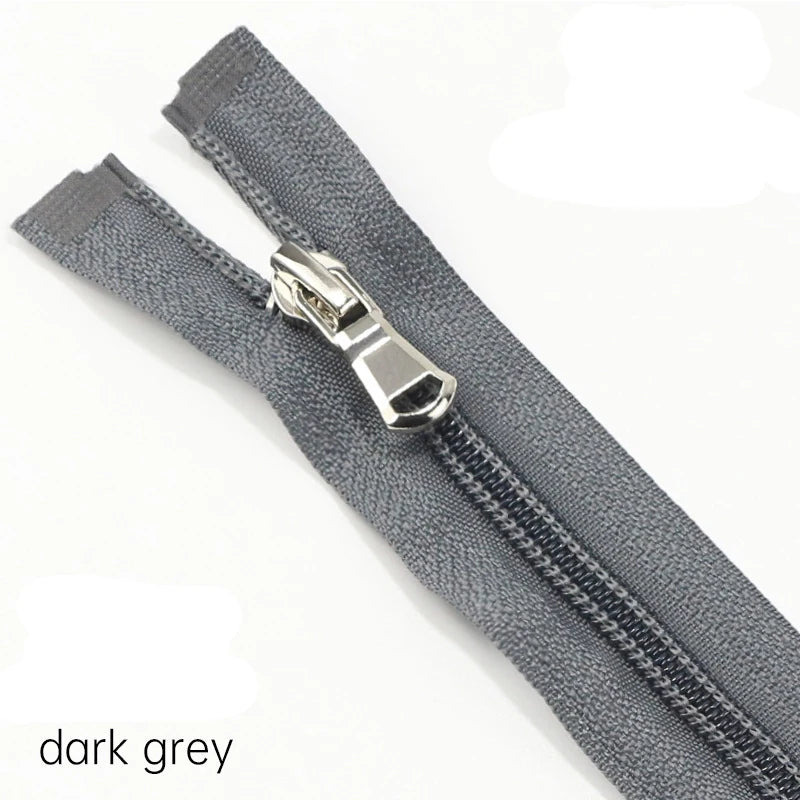 5-Pack Nylon Open-End Zippers - 40-80cm Lightweight Zippers for Jackets & Garments