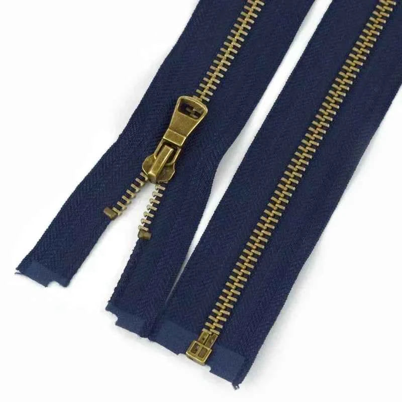 2-5 Pack 5# Bronze Metal Zippers - 50-70cm Open-End Zippers for Jackets & Garments