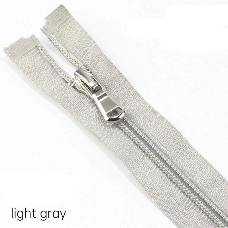 5-Pack Nylon Open-End Zippers - 40-80cm Lightweight Zippers for Jackets & Garments
