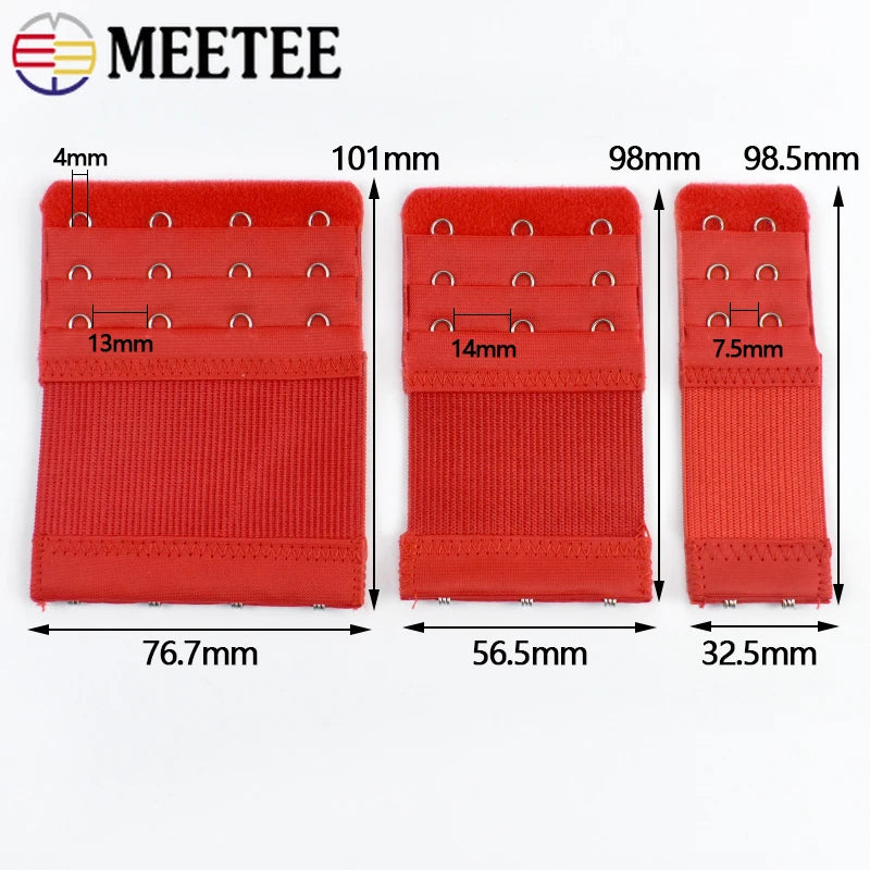 Bra Strap Extension 3-Row Hook & Eye - Adjustable Bra Extenders (2/5/10 Pack)