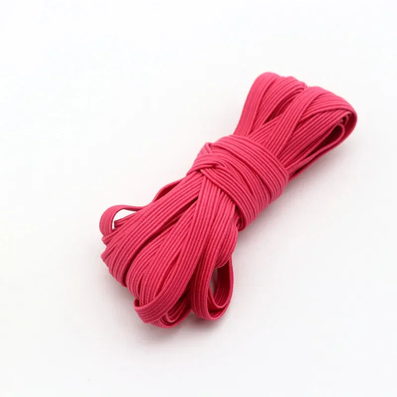6mm Elastic Band - Multi-Color Polyester Spandex Elastic for Sewing & Lingerie (5m-40m)