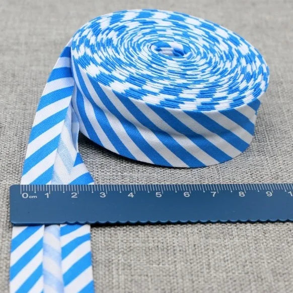 Cotton Bias Binding Tape 20-25mm x 5m - Printed Dots, Stripes & Tartan Patterns