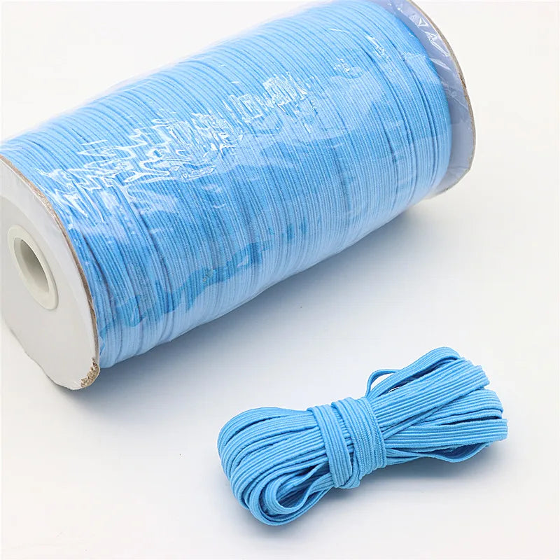 6mm Elastic Band - Multi-Color Polyester Spandex Elastic for Sewing & Lingerie (5m-40m)