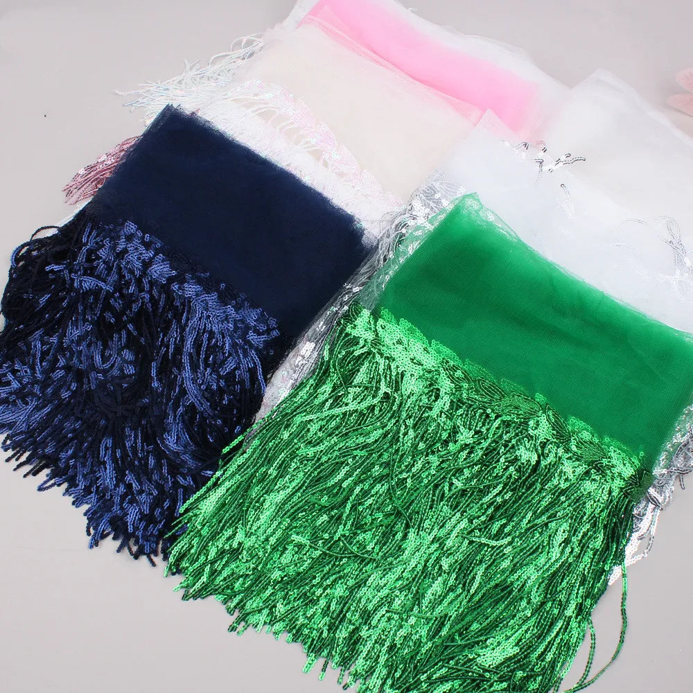 2 Yards Sequin Tassel Lace Ribbon 30cm -  Party Dress Trim