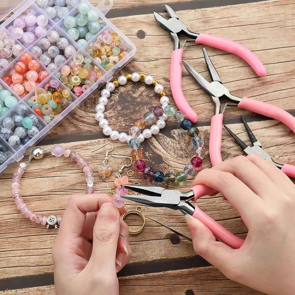 Portable Jewelry Pliers Tool Kit - Needle Nose, Round Nose & Tweezers for Jewelry Making