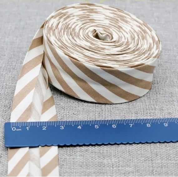 Cotton Bias Binding Tape 20-25mm x 5m - Printed Dots, Stripes & Tartan Patterns