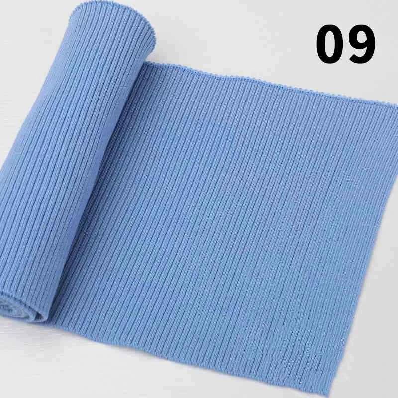 1 Yard Pure Cotton Stretch Rib Knitted Fabric - 17cm Wide for Necklines, Cuffs & Hems