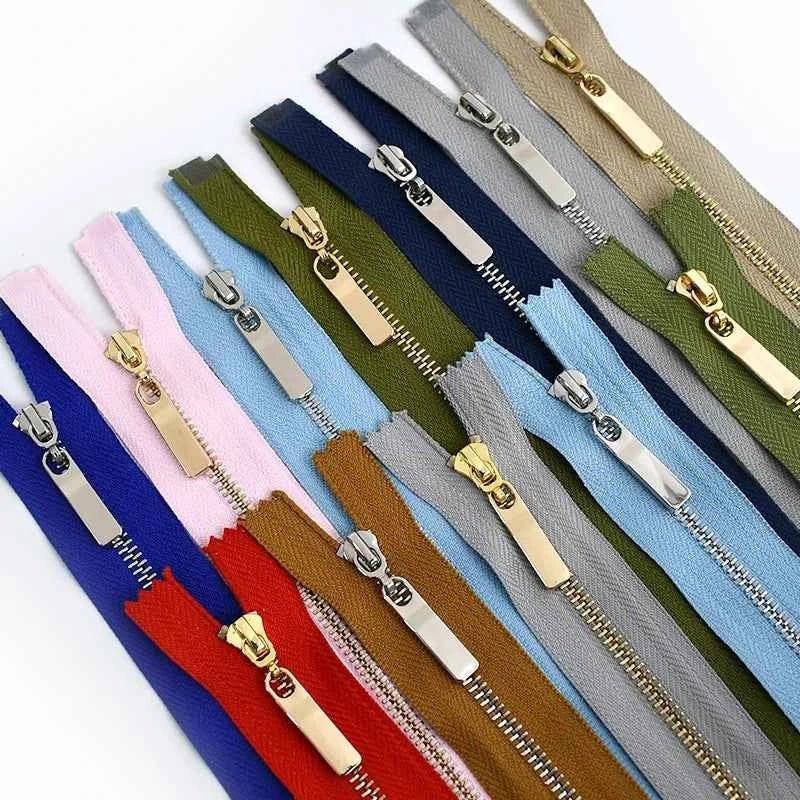 4-Pack 3# Metal Zippers - 15-70cm Close-End & Open-End Zippers for Bags, Garments & Repairs