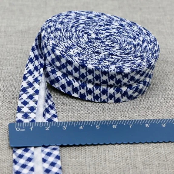 Cotton Bias Binding Tape 20-25mm x 5m - Printed Dots, Stripes & Tartan Patterns