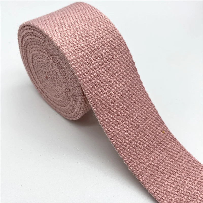 Cotton Webbing Strap 2 Yards - Multiple Widths (25mm-38mm) for Bags, Belts & DIY Crafts
