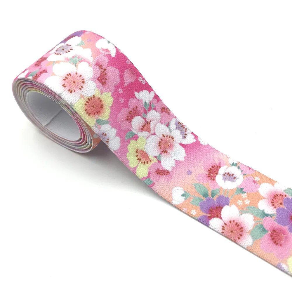 Printed Flowery Wide Elastics for waistband or cuffs -1 Meter/Lot 25MM