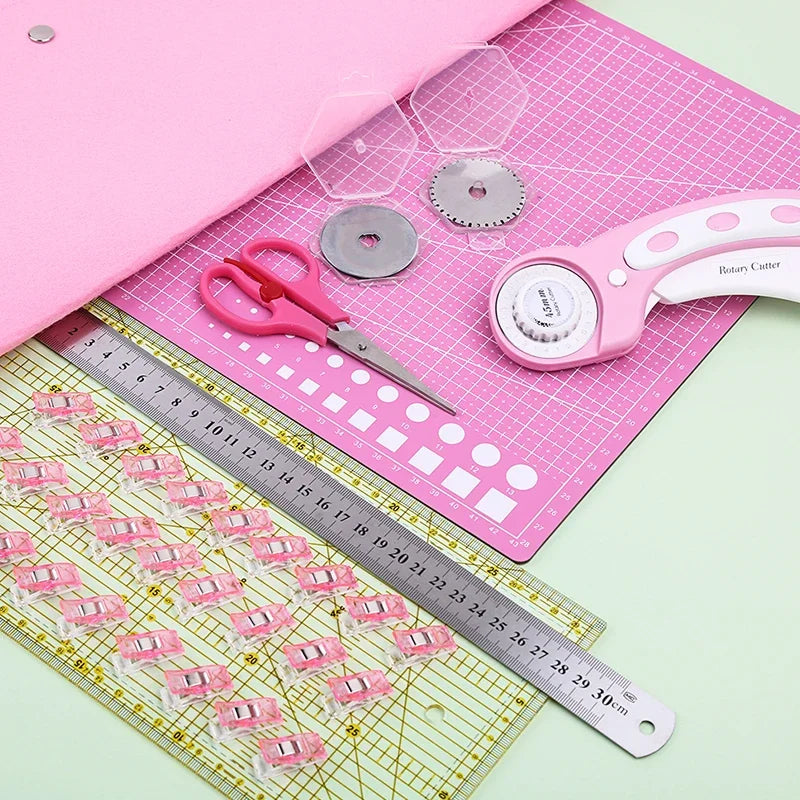 Rotary Cutter Kit with Cutting Mat, Blades, rulers, scissors